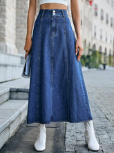 High Waist Flare Maxi Denim Skirt Sai Feel